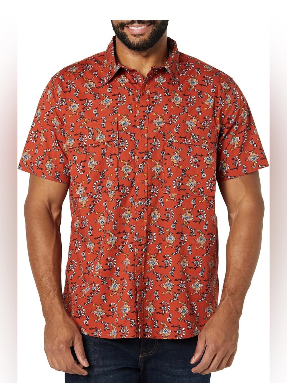 Amazon Essentials Men's Short-Sleeve Floral Button-Down Shirt - XXL Tall